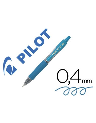 Boligrafo Pilot G-2 Pixie Azul Claro Tinta Gel Retractil Sujecion De Caucho
