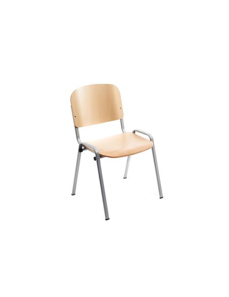 Silla Rocada Confidente Estructura Metalica Asiento Y Respaldo Madera Natural 570X410X810 Mm