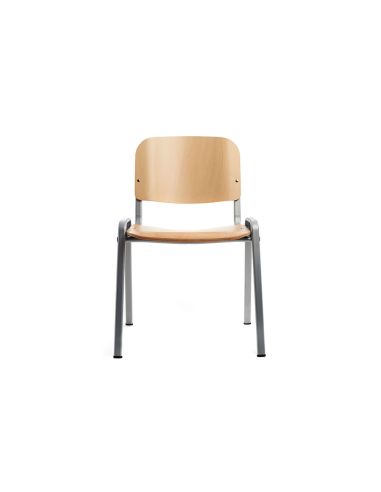Silla Rocada Confidente Estructura Metalica Asiento Y Respaldo Madera Natural 570X410X810 Mm