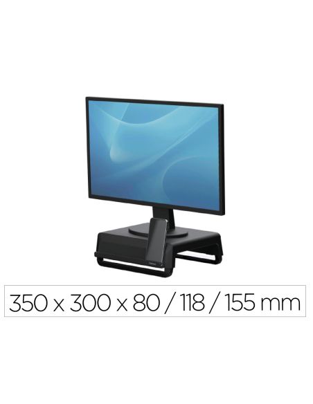 Soporte Fellowes Para Monitor Breyta 3 Ajustes De Altura Hasta 30 Kg 100% Reciclable 350X300X80/118/155 Mm Negro