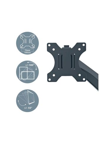 Brazo Para Monitor Leitz Ergo Spacesaving Gris Oscuro