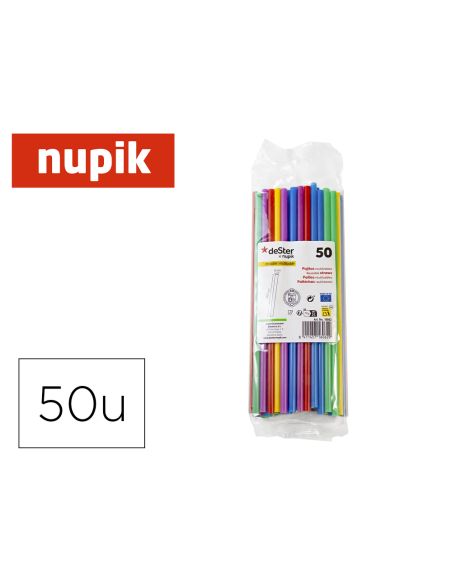 Sorbete Nupik Plastico Reutilizable 100% 200X6 Mm Paquete De 50 Unidades Coloressurtidos