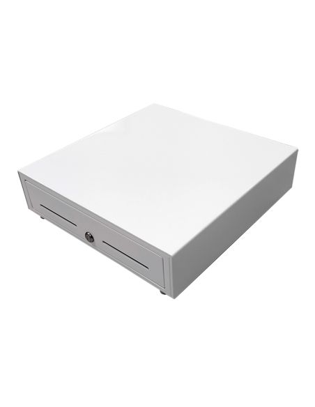 Cajon Portamonedas 8 Monederos 4 Billeteros Con Llave Electrico Blanco 410X415X110Mm