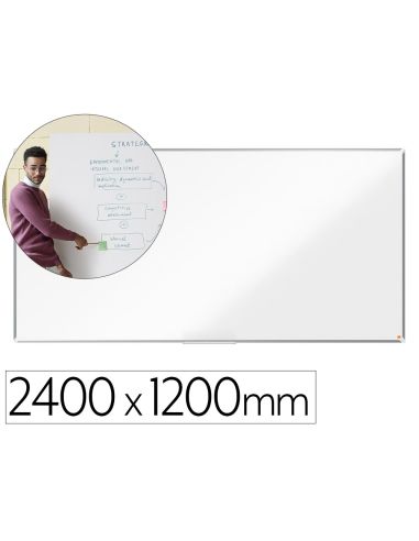 Pizarra Blanca Nobo Premium Plus Acero Vitrificado Magnetica 2400X1200 Mm