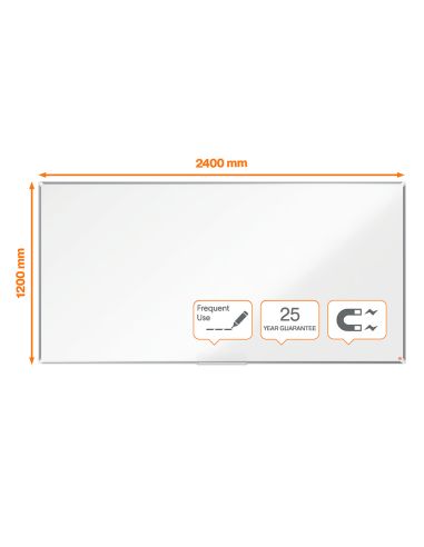 Pizarra Blanca Nobo Premium Plus Acero Vitrificado Magnetica 2400X1200 Mm