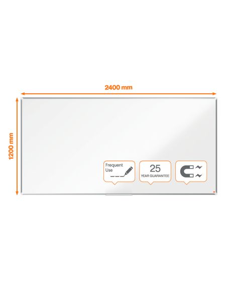 Pizarra Blanca Nobo Premium Plus Acero Vitrificado Magnetica 2400X1200 Mm