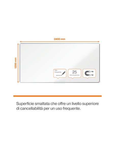 Pizarra Blanca Nobo Premium Plus Acero Vitrificado Magnetica 2400X1200 Mm