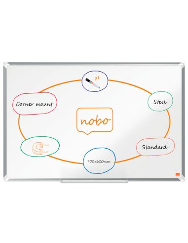 Pizarra Blanca Nobo Premium Plus Acero Lacado Magnetica 900X600 Mm