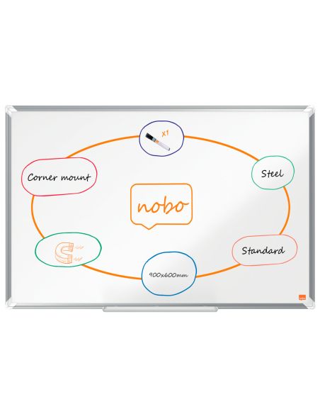 Pizarra Blanca Nobo Premium Plus Acero Lacado Magnetica 900X600 Mm