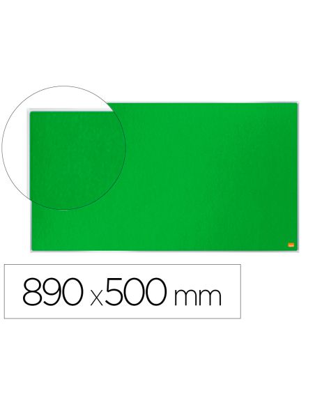 Tablero De Anuncios Nobo Impression Pro Fieltro Verde Formato Panoramico 40" 890X500 Mm