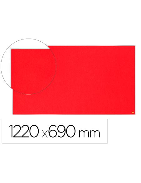 Tablero De Anuncios Nobo Impression Pro Fieltro Rojo Formato Panoramico 55" 1220X690 Mm