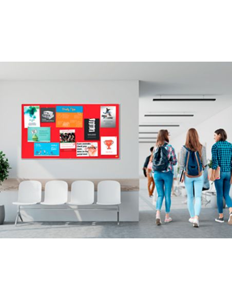Tablero De Anuncios Nobo Impression Pro Fieltro Rojo Formato Panoramico 55" 1220X690 Mm