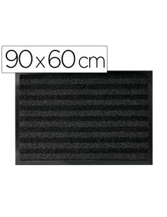 Alfombra Para Suelo Q-Connect Premium Para Interiores Antideslizante Fibra Polipropileno Y Fieltro Gris 90X60 Cm
