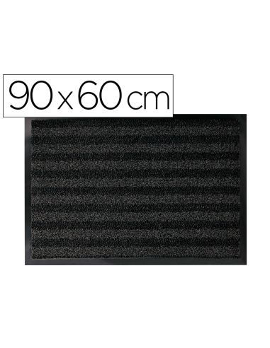 Alfombra Para Suelo Q-Connect Premium Para Interiores Antideslizante Fibra Polipropileno Y Fieltro Gris 90X60 Cm