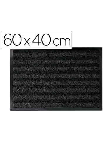 Alfombra Para Suelo Q-Connect Premium Para Interiores Antideslizante Fibra Polipropileno Y Fieltro Gris 60X40 Cm