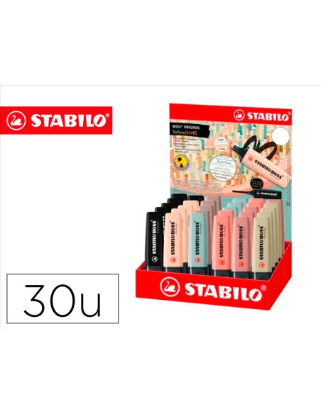 Rotulador Stabilo Boss Pastel Fluorescente 70 Nature Colors Expositor De 30 Unidades Colores Surtidos