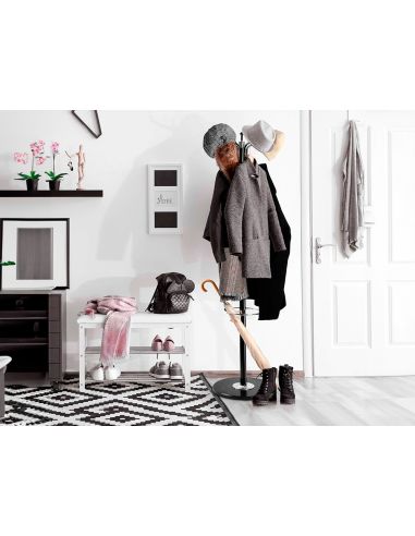 Perchero Metalico Q-Connect Gris De Pie 10 Colgadores Y Paraguero 174X40Cm