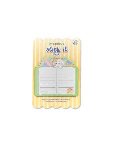 Bloc Notas Adhesivas Imaginovo Meow 20 Hojas Cuaderno 70X70 Mm
