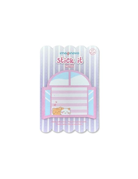 Bloc Notas Adhesivas Imaginovo Meow 20 Hojas Ventana 70X70 Mm