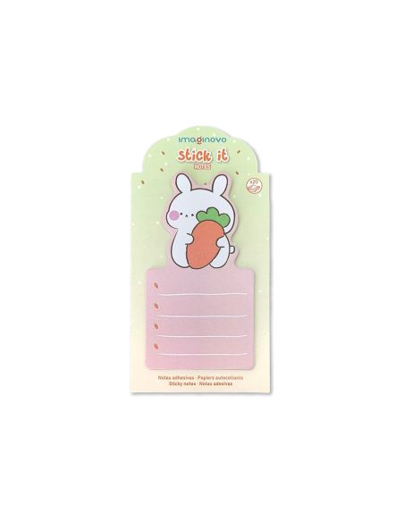 Bloc Notas Adhesivas Imaginovo Bunny Con Soporte 20 Hojas Naranja 60X125 Mm