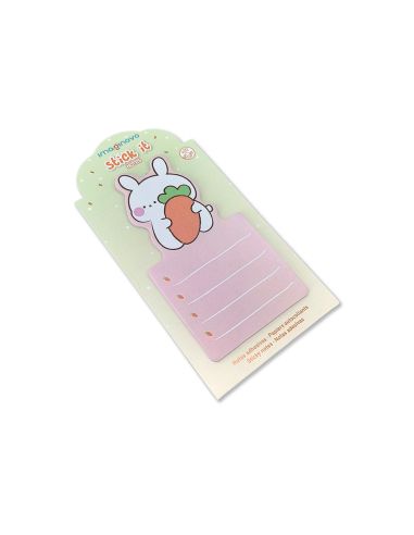 Bloc Notas Adhesivas Imaginovo Bunny Con Soporte 20 Hojas Naranja 60X125 Mm