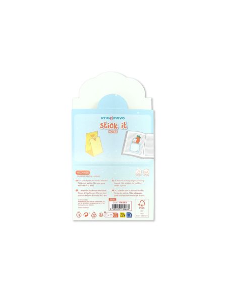 Bloc Notas Adhesivas Imaginovo Bunny Con Soporte 20 Hojas Azul 60X125 Mm
