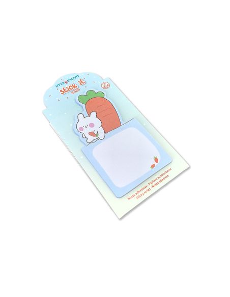 Bloc Notas Adhesivas Imaginovo Bunny Con Soporte 20 Hojas Azul 60X125 Mm