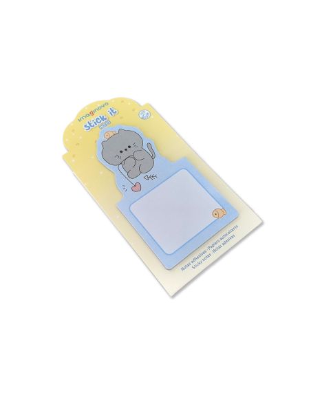 Bloc Notas Adhesivas Imaginovo Bunny Con Soporte 20 Hojas Gato Azul 60X125 Mm