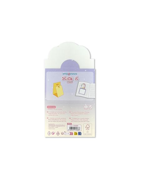 Bloc Notas Adhesivas Imaginovo Bunny Con Soporte 20 Hojas Morado 60X125 Mm