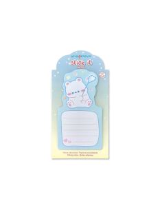 Bloc Notas Adhesivas Imaginovo Bunny Con Soporte 20 Hojas Azul 60X125 Mm Oso 2