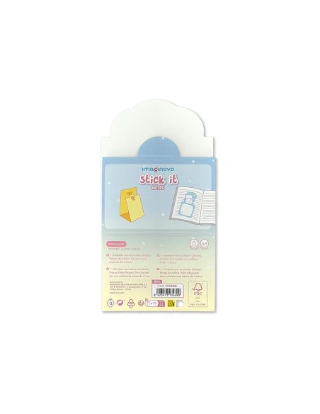 Bloc Notas Adhesivas Imaginovo Bunny Con Soporte 20 Hojas Azul 60X125 Mm Oso