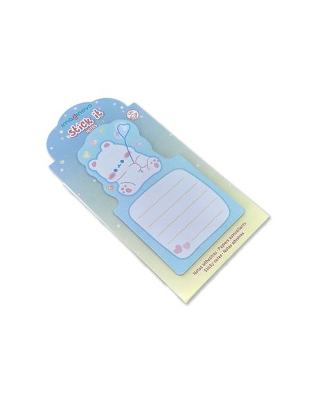 Bloc Notas Adhesivas Imaginovo Bunny Con Soporte 20 Hojas Azul 60X125 Mm Oso