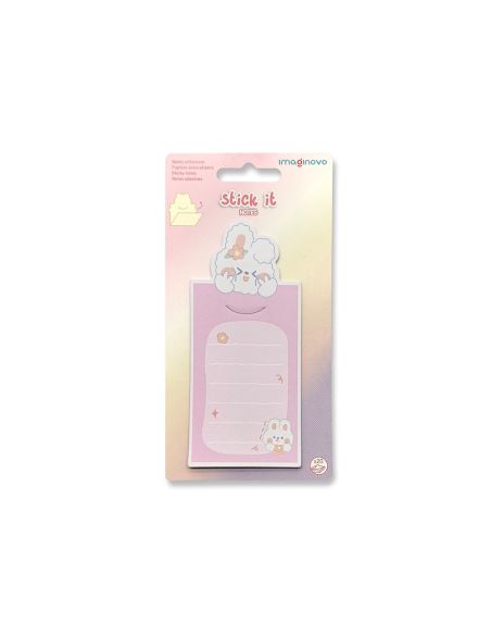 Bloc Notas Adhesivas Imaginovo Letter Con Mensaje Trasero Conejito Rosa 20 Hojas 85X164 Mm