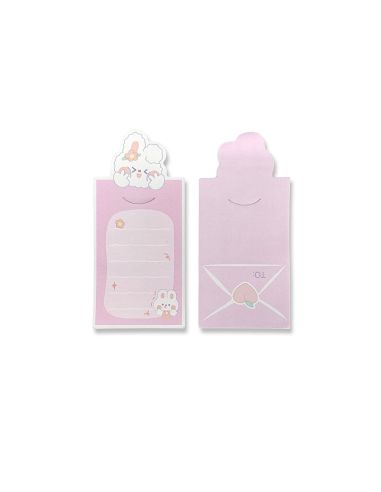 Bloc Notas Adhesivas Imaginovo Letter Con Mensaje Trasero Conejito Rosa 20 Hojas 85X164 Mm