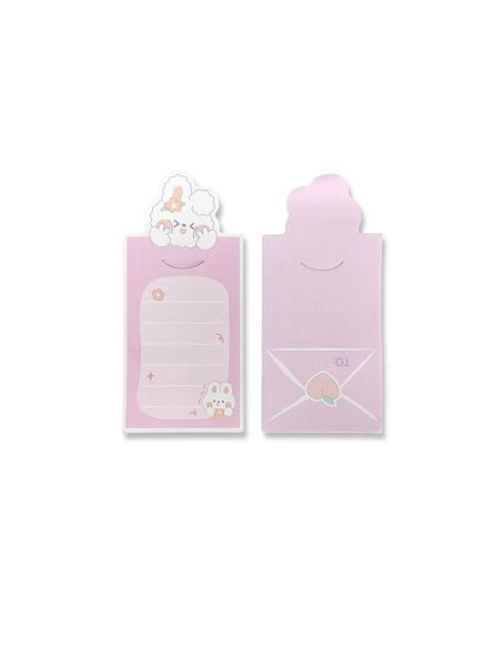 Bloc Notas Adhesivas Imaginovo Letter Con Mensaje Trasero Conejito Rosa 20 Hojas 85X164 Mm