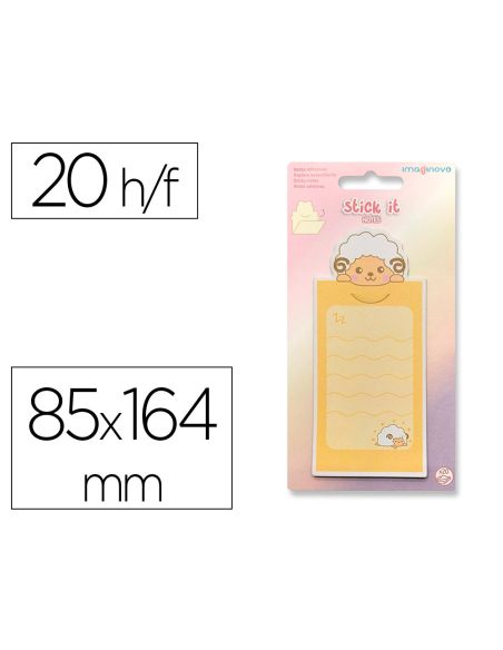 Bloc Notas Adhesivas Imaginovo Letter Con Mensaje Trasero Cabra 20 Hojas 85X164 Mm