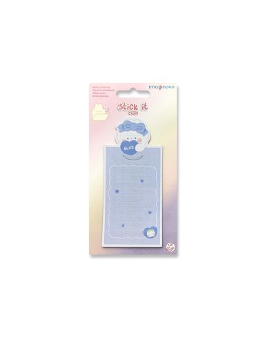 Bloc Notas Adhesivas Imaginovo Letter Con Mensaje Trasero Conejito Azul 20 Hojas 85X164 Mm