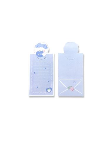 Bloc Notas Adhesivas Imaginovo Letter Con Mensaje Trasero Conejito Azul 20 Hojas 85X164 Mm