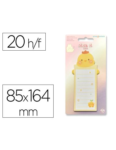 Bloc Notas Adhesivas Imaginovo Letter Con Mensaje Trasero Pollito 20 Hojas 85X164 Mm