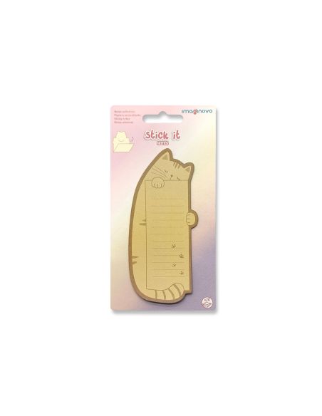 Bloc Notas Adhesivas Imaginovo Letter Con Mensaje Trasero Gato 20 Hojas 85X164 Mm