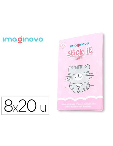 Notas Adhesivas Imaginovo Stick It! Notebook 20 Notas Adhesivas Gatito Tamaños Surtidos