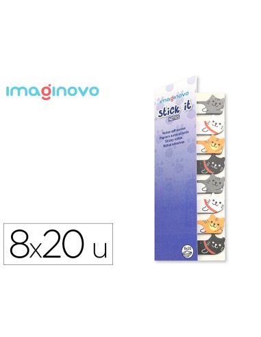 Bloc Notas Adhesivas Imaginovo Marcapaginas Gato 120 Hojas 8X15X48 Mm