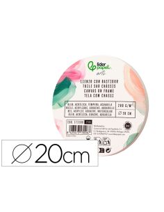 Bastidor Redondo Liderpapel Lienzo Grapado Parte Trasera Algodon 100% Borde Madera 20 Cm Gramaje 280G/M2