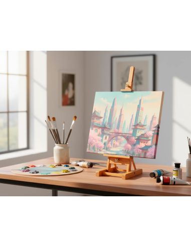 Caballete Pintor De Sobremesa Liderpapel Madera De Pino Barnizado 34X16X13 Cm Certificado Fsc