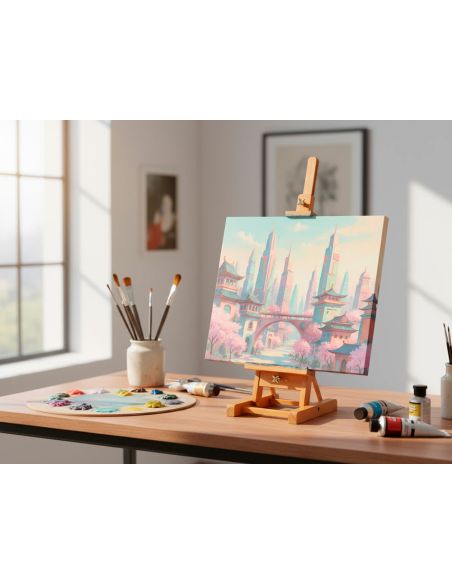Caballete Pintor De Sobremesa Liderpapel Madera De Pino Barnizado 34X16X13 Cm Certificado Fsc