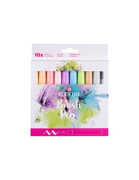 Pack De 10 Ecoline Brush Pen Pastel