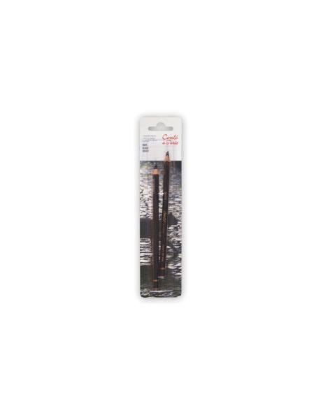 Lapiz Conte Negro Pastel Blister De 2 Unidades