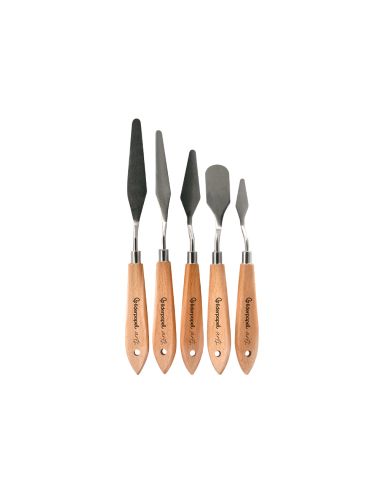Espatula Para Pintura Liderpapel Metalica Mango De Madera Juego De 5 Unidades Tamaños Surtidos Certificado