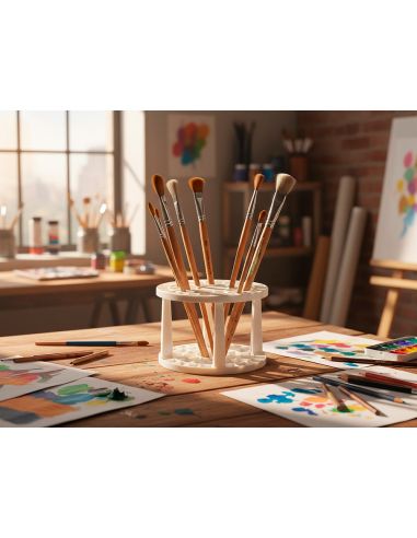 Soporte Para Pinceles Liderpapel De Plastico 46 Agujeros 14,5X14,5X10 Cm