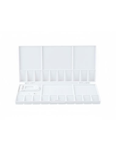 Paleta Plastico Liderpapel Para Pintura Plegable Con Tapa Y Agujero Para El Pulgar 20X10X1,8 Cm